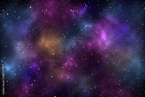 Nebula and galaxies in space. Abstract cosmos background for web banner © Lutfi
