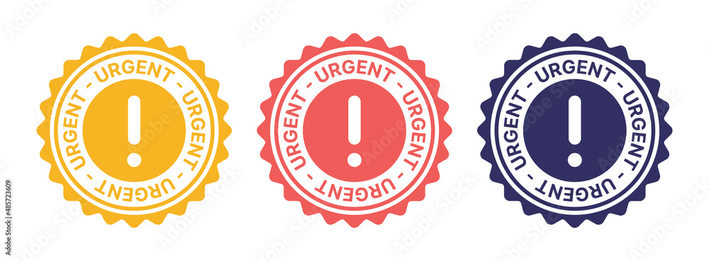 Urgent stamp on white background. Urgent sign in round design. Urgent stamp on white background. Urgent sign in round design.