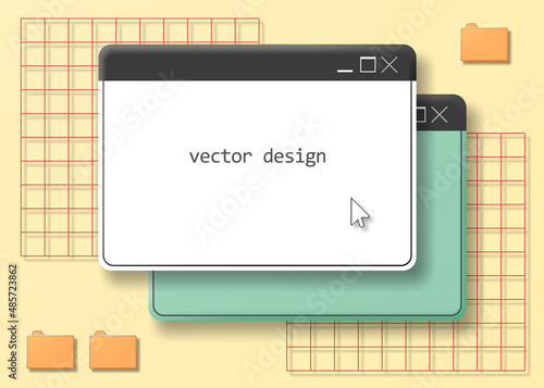 Retro style user interface frame for banners or quotes.