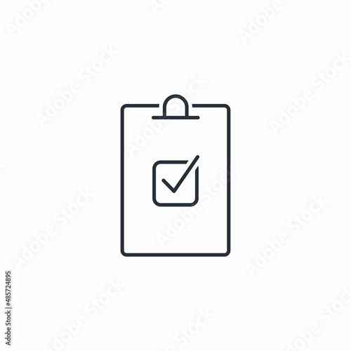 Checklist symbol. Vector linear icon isolated on white background