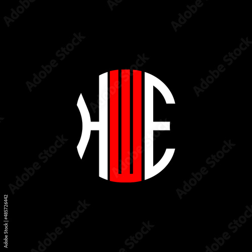 HWE letter logo creative design. HWE unique design photo