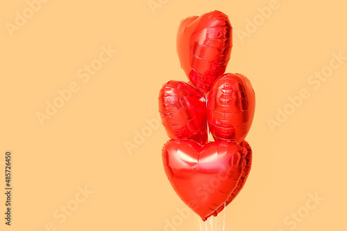 Red heart shaped foil ballo...