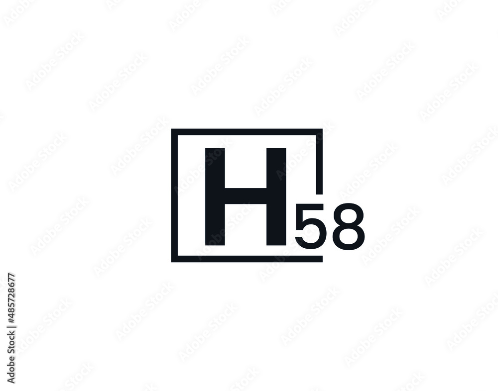 Obraz premium H58, 58H Initial letter logo