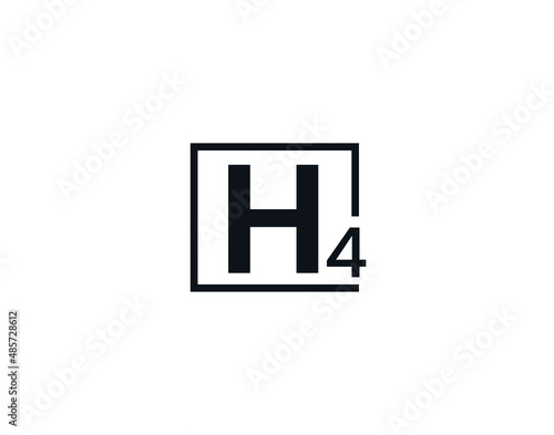 H4, 4H Initial letter logo photo