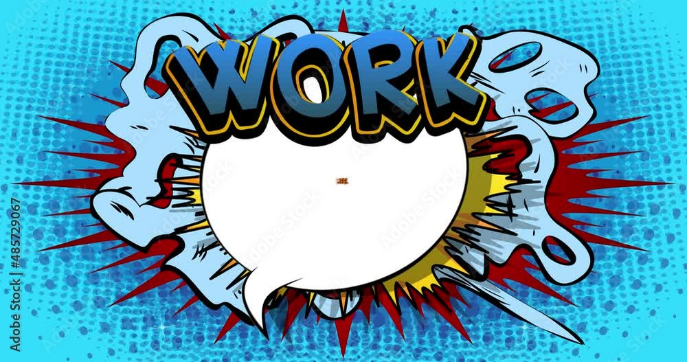 Work life balance Motion poster. 4k animated Comic book word text ...