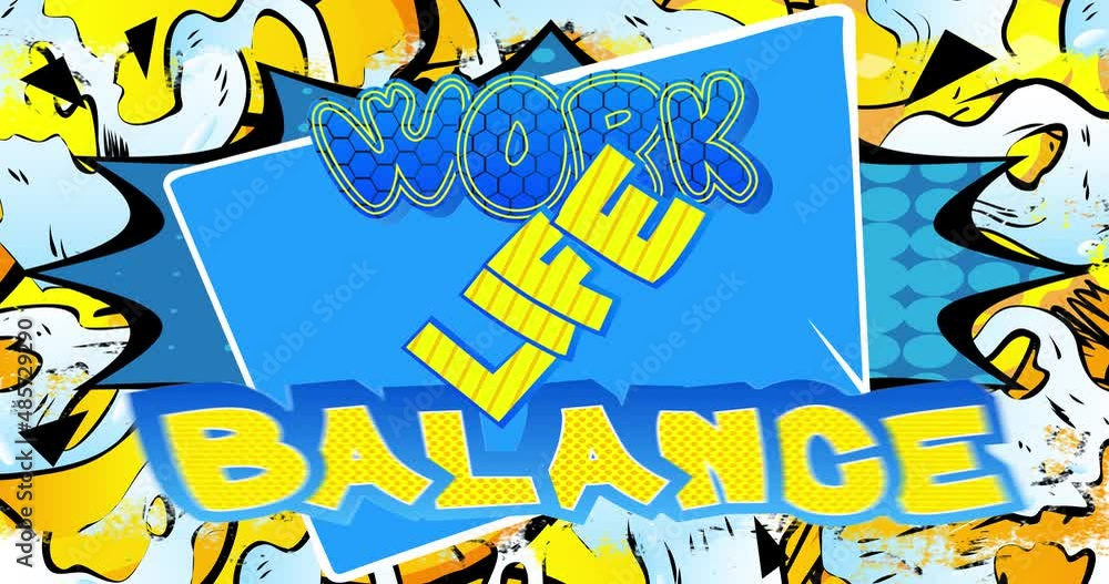 Vidéo Stock Work life balance Motion poster. 4k animated Comic book ...