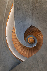 Modern spiral staircase. Contemporary architecture abstract background