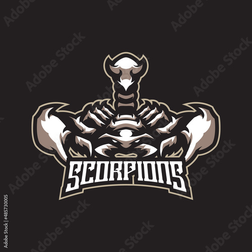 Scorpion mascot logo design vector with modern illustration concept style for badge, emblem and t shirt printing. Angry scorpion illustration for sport and esport team.