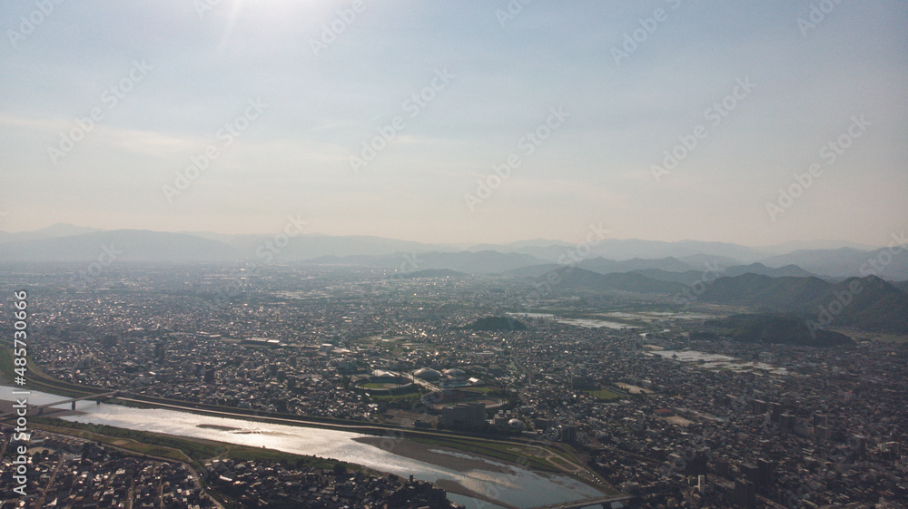 金華山山頂からの眺め 岐阜市 長良川