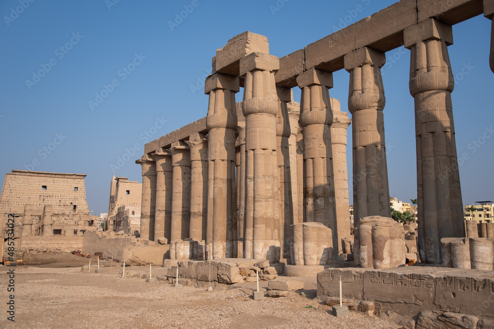 Processional colonnade of Amenhotep III in Luxor Temple (ancient Thebes). Luxor, Egypt