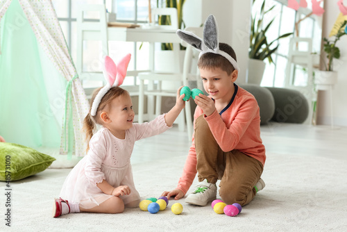 Cute little children in bun...