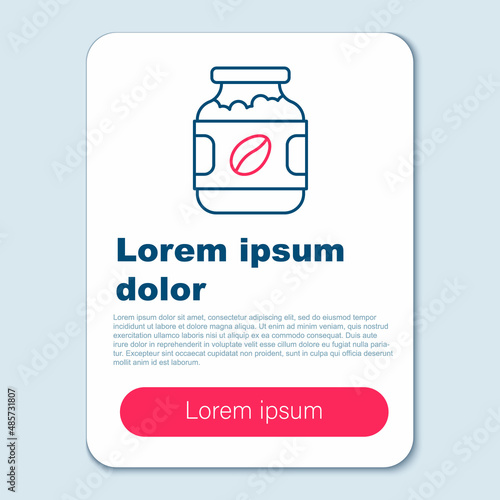 Line Coffee jar bottle icon isolated on grey background. Colorful outline concept. Vector