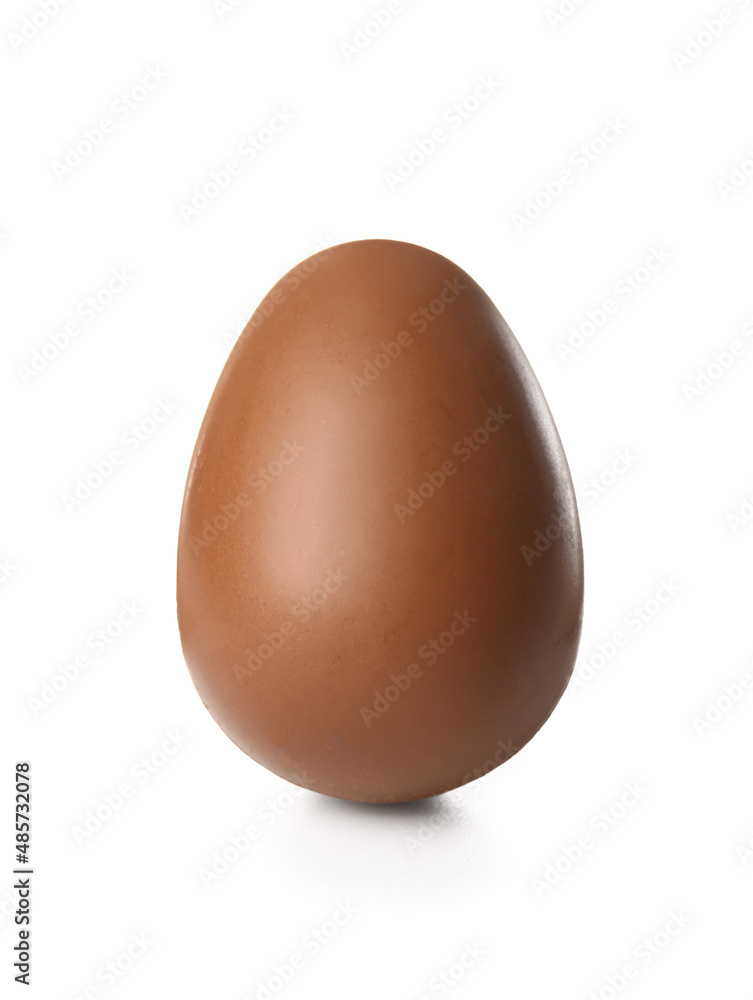 Delicious chocolate Easter egg on white background Delicious chocolate Easter egg on white background