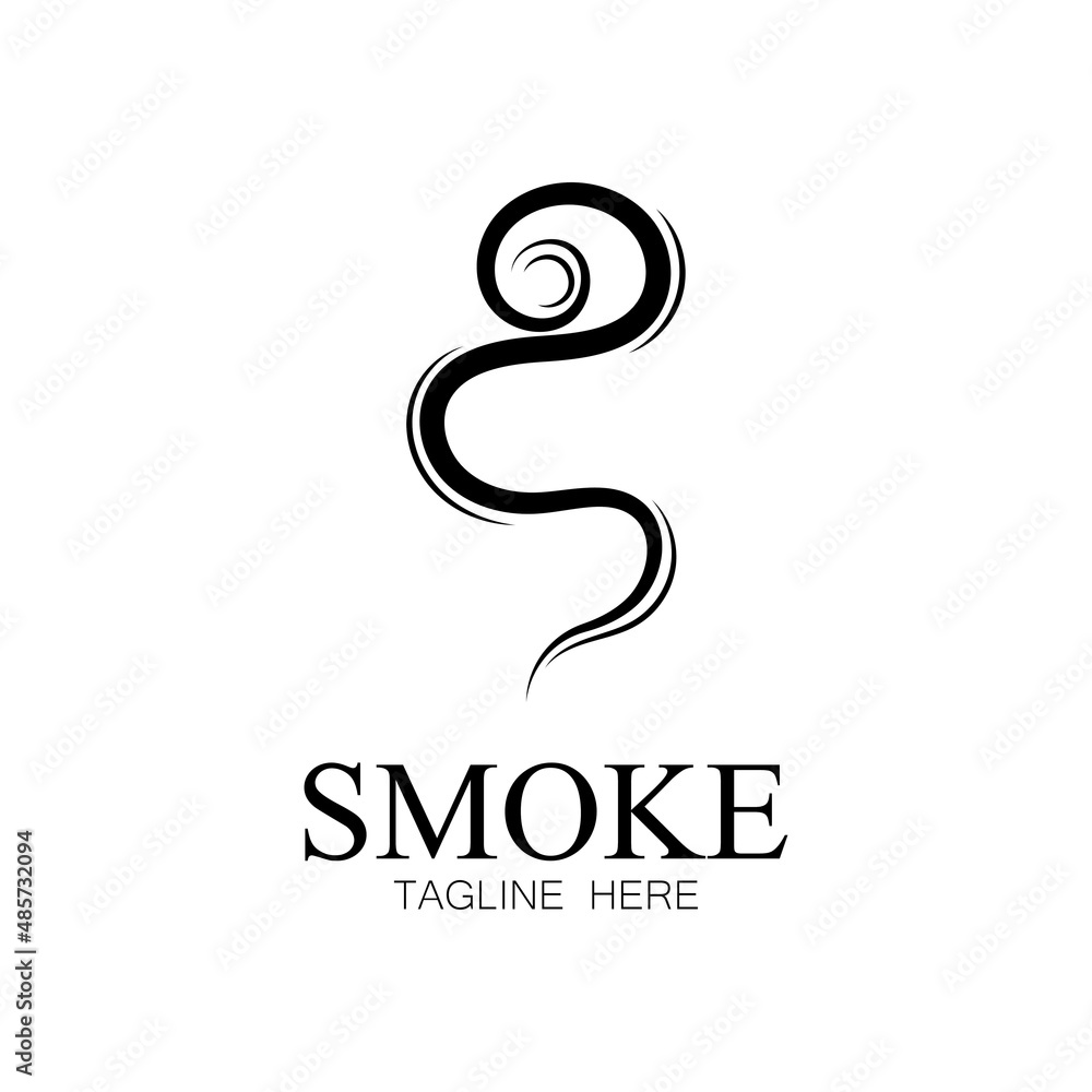 Fototapeta premium Smoke steam icon logo illustration isolated on white background Aroma vaporize icons. Smells vector line icon hot aroma stink or cooking steam symbols smelling or vapor