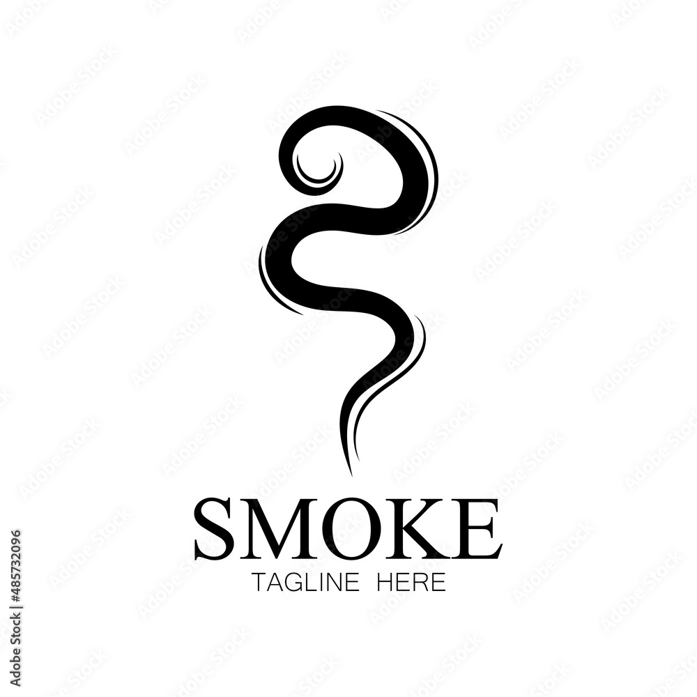 Fototapeta premium Smoke steam icon logo illustration isolated on white background Aroma vaporize icons. Smells vector line icon hot aroma stink or cooking steam symbols smelling or vapor