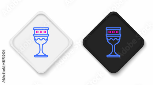 Line Medieval goblet icon isolated on white background. Holy grail. Colorful outline concept. Vector