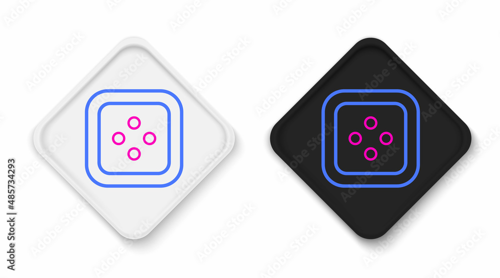 Line Sewing button for clothes icon isolated on white background. Clothing button. Colorful outline concept. Vector Line Sewing button for clothes icon isolated on white background. Clothing button. Colorful outline concept. Vector