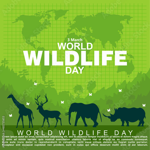 World Wildlife Day with the animal in junggle