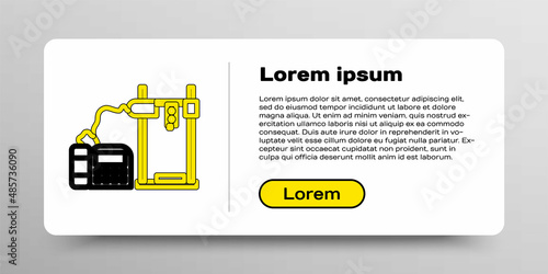 Line 3D printer icon isolated on white background. Colorful outline concept. Vector