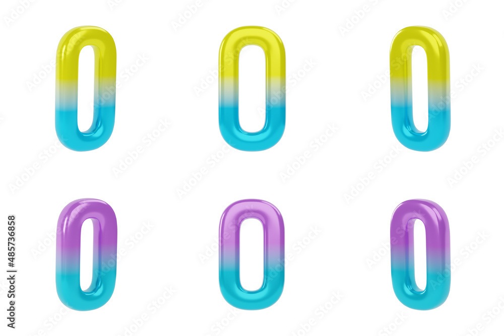 Gradient Letter O on white background. Uppercase and lowercase. 3d render illustration Gradient Letter O on white background. Uppercase and lowercase. 3d render illustration