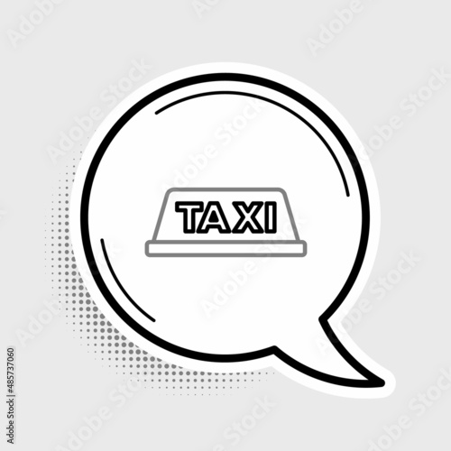 Line Taxi car roof icon isolated on grey background. Colorful outline concept. Vector
