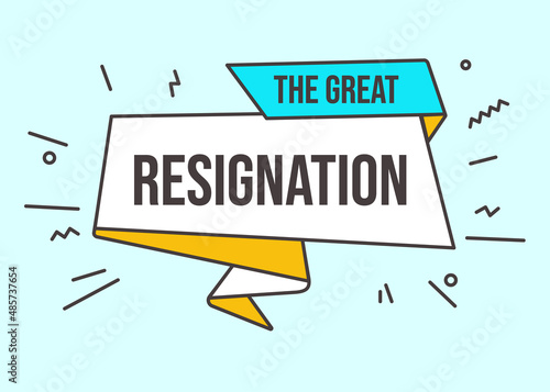 "The Great Resignation" Title Template. Employment Crises Vector Illustration Text.