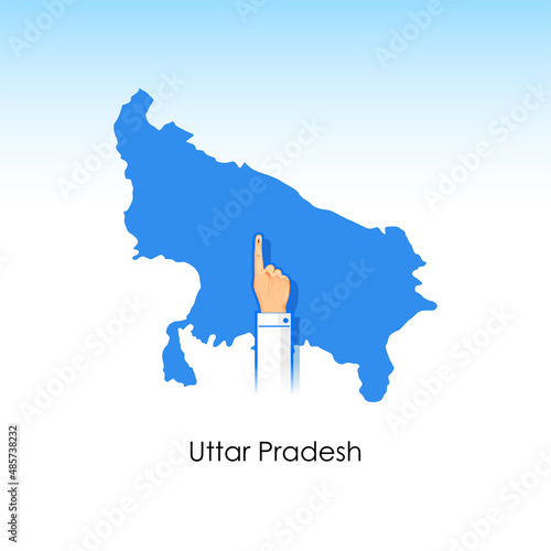 Different people showing voting finger for Uttar Pradesh Legislative Assembly election