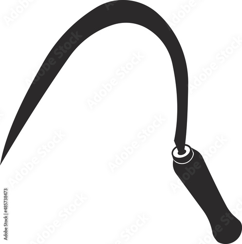A sickle for mowing grass. Agricultural tools. Isolated image.