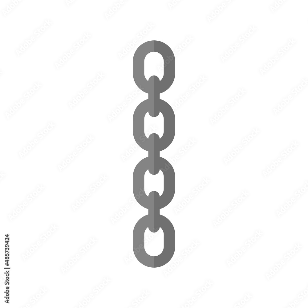 Obraz premium Chain grey flat vector icon