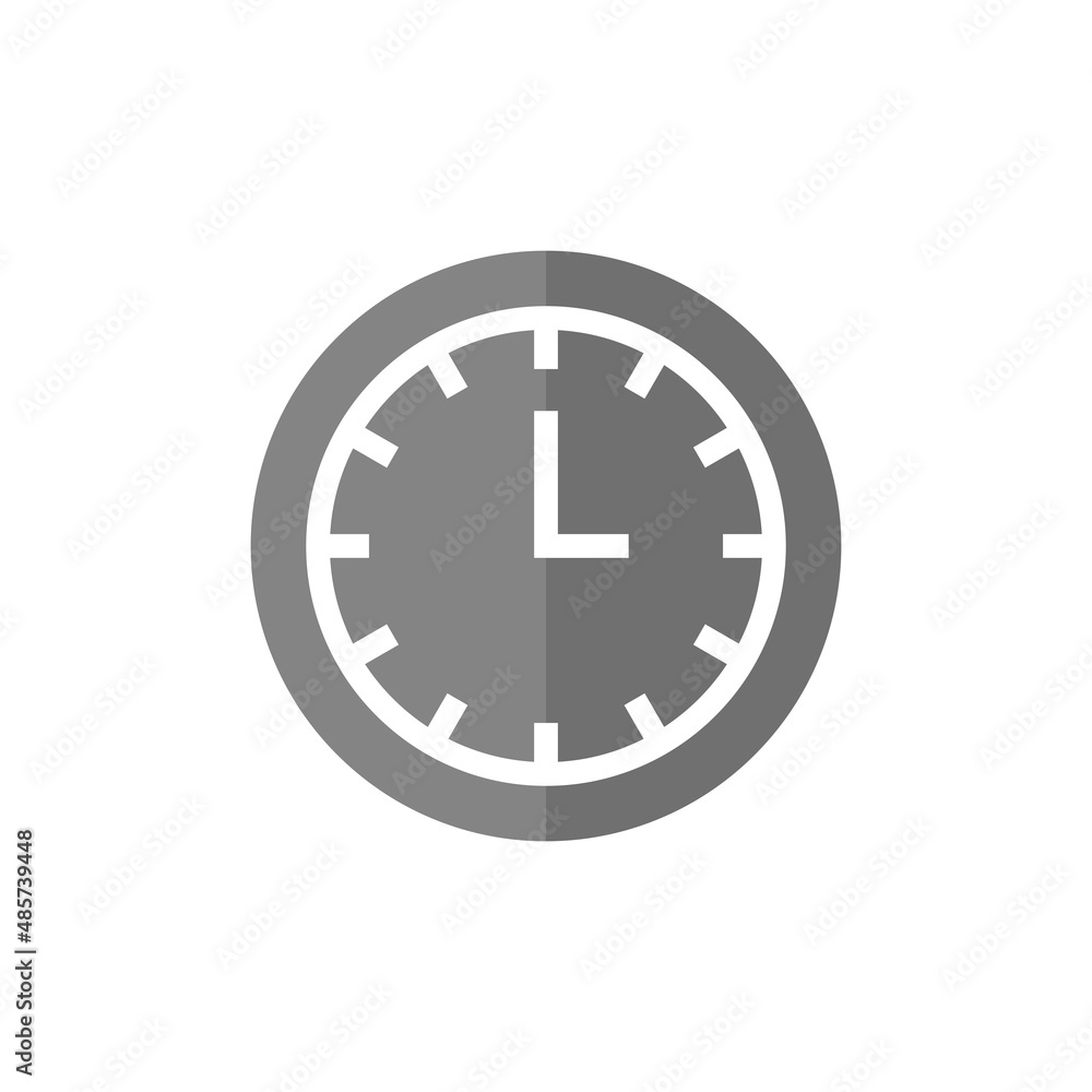 Clock grey flat vector icon Clock grey flat vector icon