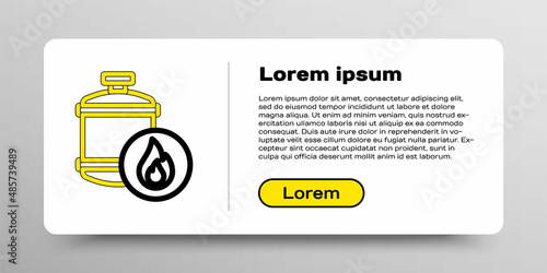 Line Propane gas tank icon isolated on white background. Flammable gas tank icon. Colorful outline concept. Vector