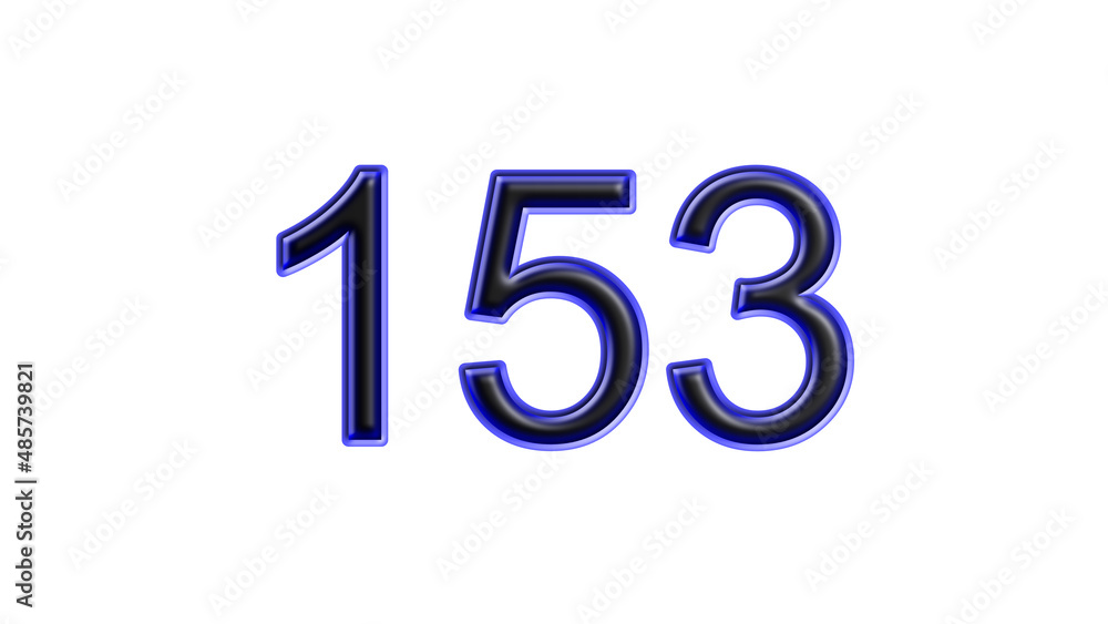 blue 153 number 3d effect white background blue 153 number 3d effect white background