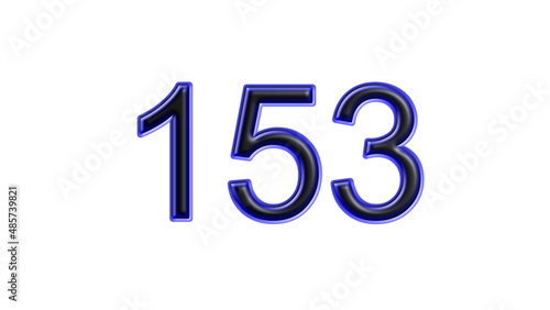 Free Download blue 153 number 3d effect white background - GFXLoad