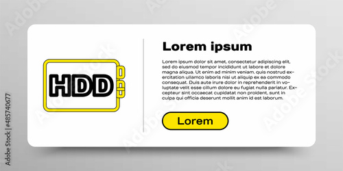 Line Hard disk drive HDD icon isolated on white background. Colorful outline concept. Vector