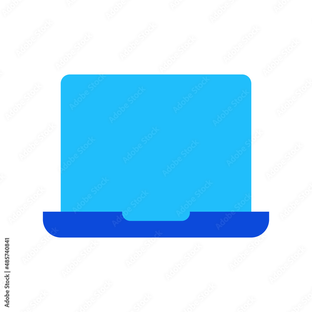 Laptop computer icon vector graphic illustration in blue Laptop computer icon vector graphic illustration in blue
