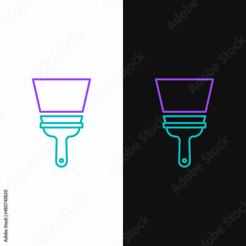 Line Cleaning service with of rubber cleaner for windows icon isolated on white and black background. Squeegee, scraper, wiper. Colorful outline concept. Vector