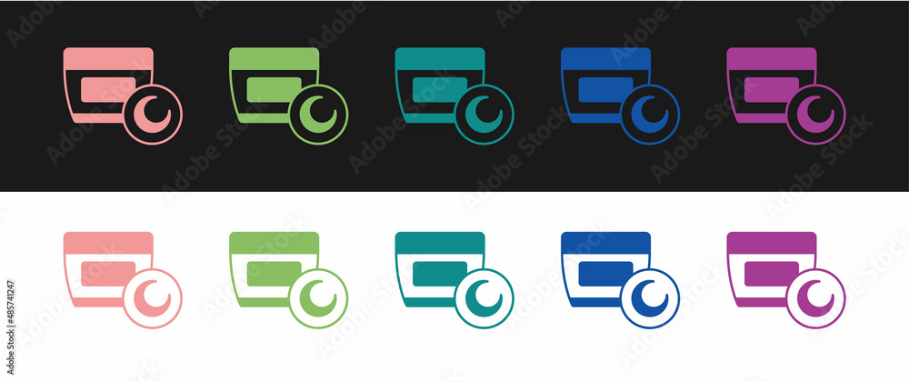 Set Cream or lotion cosmetic tube icon isolated on black and white background. Body care products for woman. Vector Set Cream or lotion cosmetic tube icon isolated on black and white background. Body care products for woman. Vector