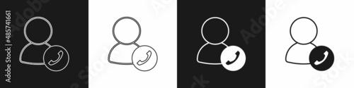 Set Video chat conference icon isolated on black and white background. Online meeting work form home. Remote project management. Vector