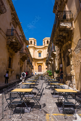 Noto, Church of Montevergine (Chiesa di Montevergine) on Via Nicolaci, Noto, Val di Noto, UNESCO World Heritage Site, Sicily, Italy, Europe