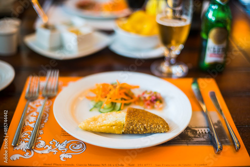 Espinadas at Plaza Grande Hotel at Independence Square in the Historic Centre of the City of Quito, Ecuador, South America photo