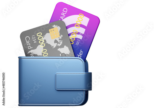 Wallet with bank cards. Man...