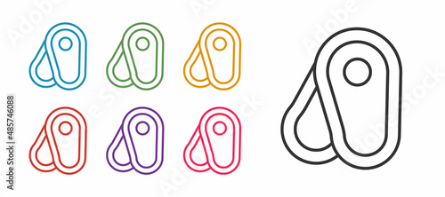 Set line Steak meat icon isolated on white background. Set icons colorful. Vector