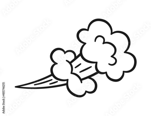 Comic fart cloud. Bad stink balloon. Explosion, angry breath. Cloud of smoke gas in comic style. Funny flatulence symbol. Vector illustration isolated on white background.
