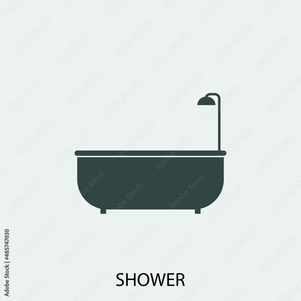 Shower vector icon illustration sign Shower vector icon illustration sign