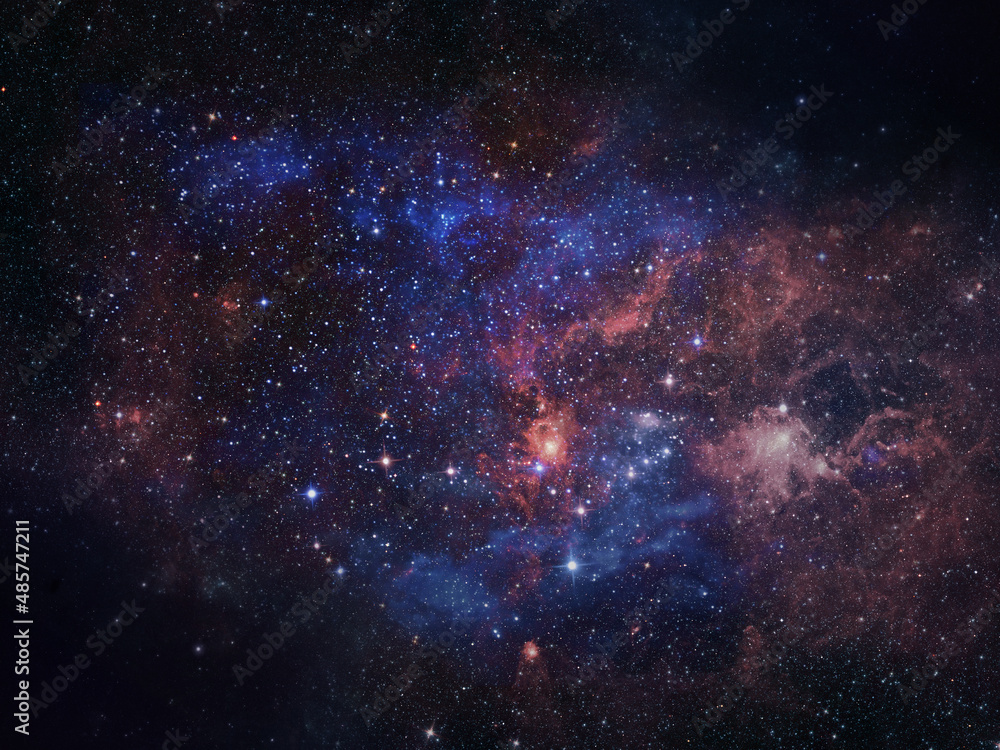 Fototapeta premium Space background with galaxies and shiny stars. 3D illustration