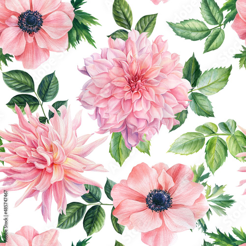 Leinwand Poster Watercolor flowers
