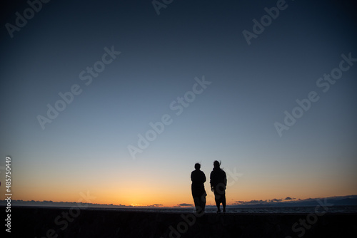 silhouette of a person, Sunset colour in Izu Peninsula