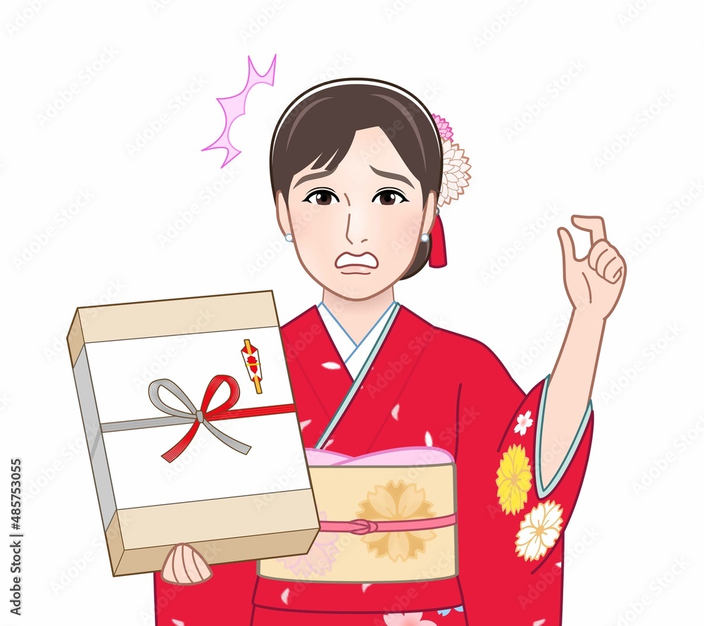 振り袖を着た若い女性