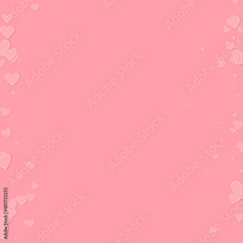 Pink heart love confettis. Valentine's day borders © Begin Again