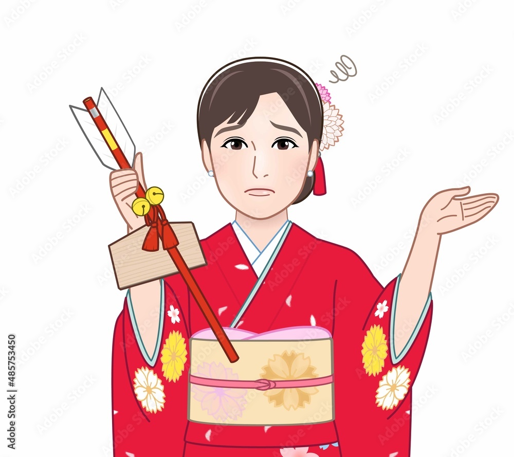 振り袖を着た若い女性